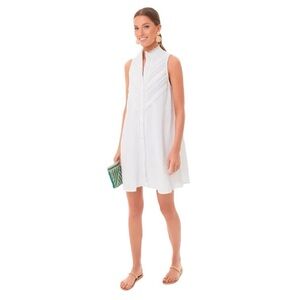 Tuckernuck Pomander Place Dutton Sleeveless Eyelet Trim Dress White Women’s XS